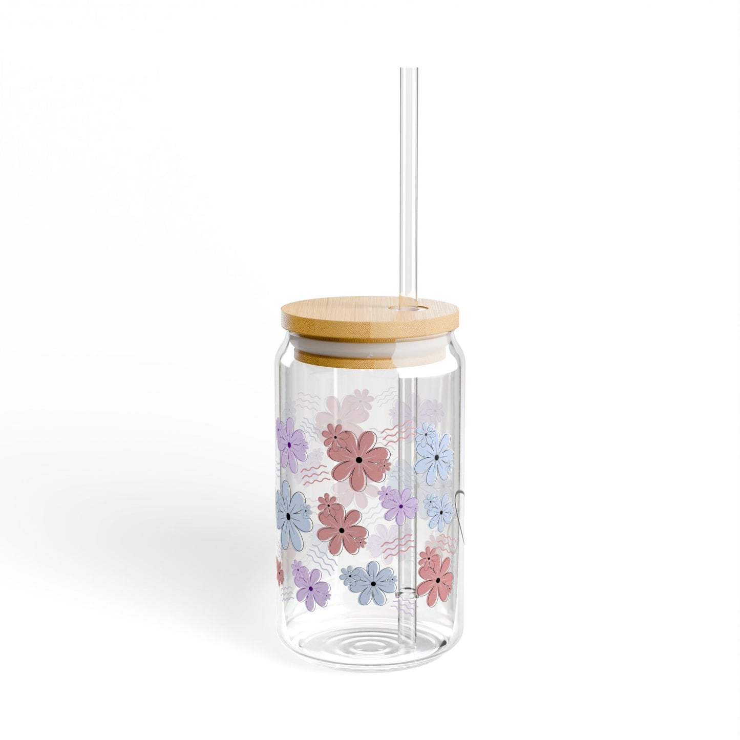 Personalized Iced Coffee Glass with Bamboo Lid