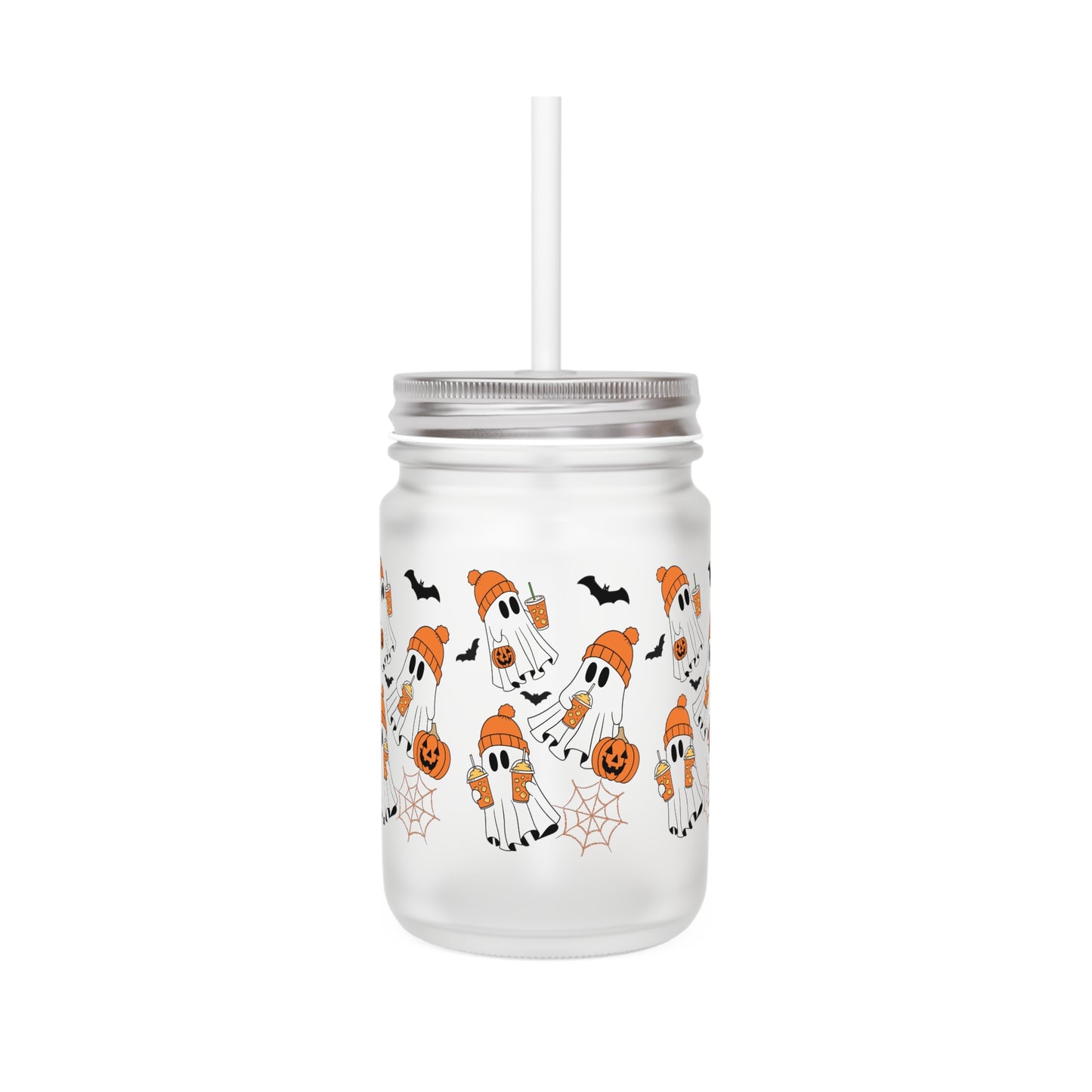 Halloween Glass Mason Jar Tumbler