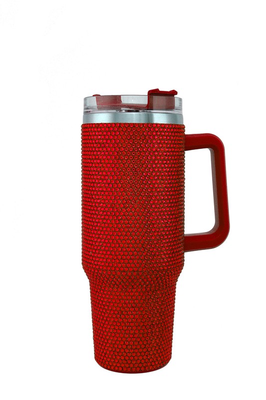 Rhinestone and Handle Tumbler