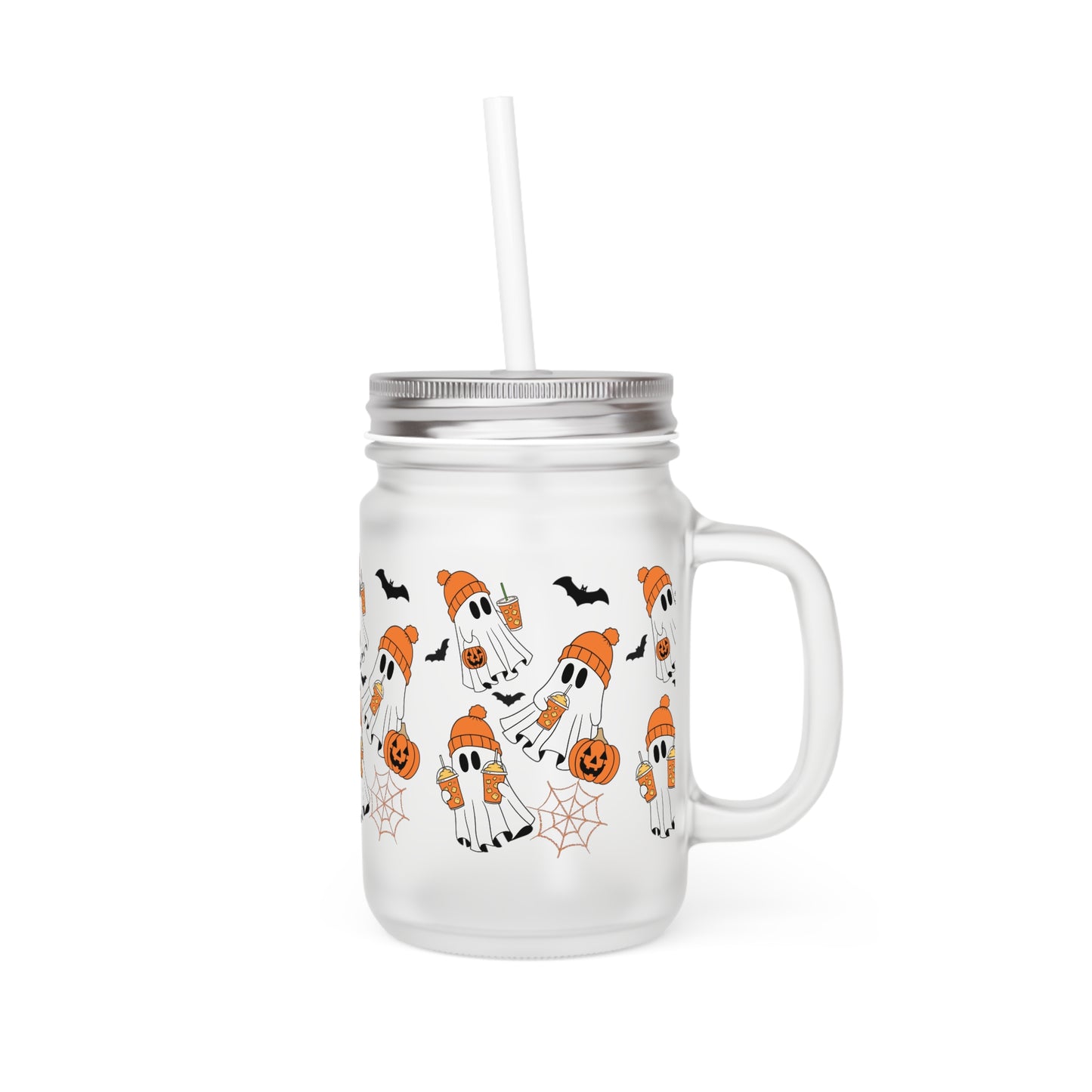 Halloween Glass Mason Jar Tumbler