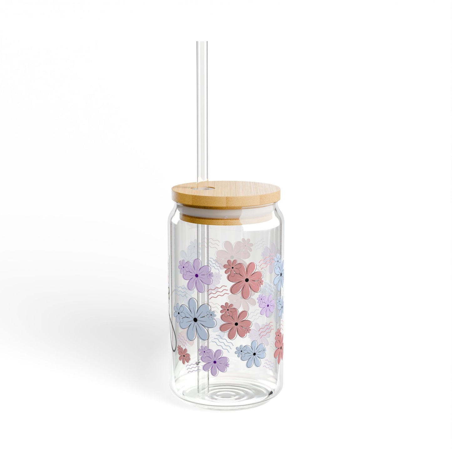 Personalized Iced Coffee Glass with Bamboo Lid