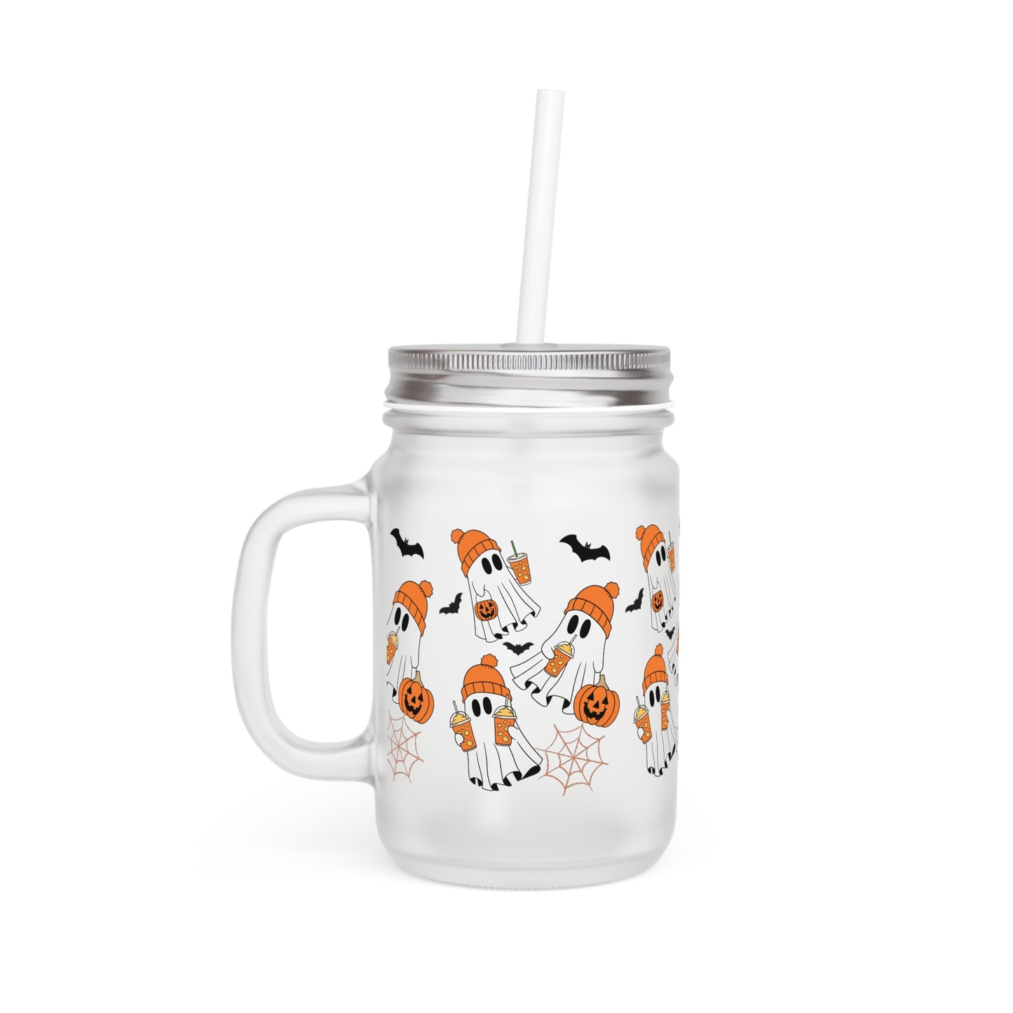 Halloween Glass Mason Jar Tumbler