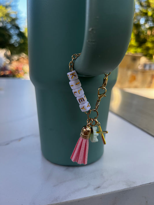 Personalized Tumbler Charm Chain Accessory