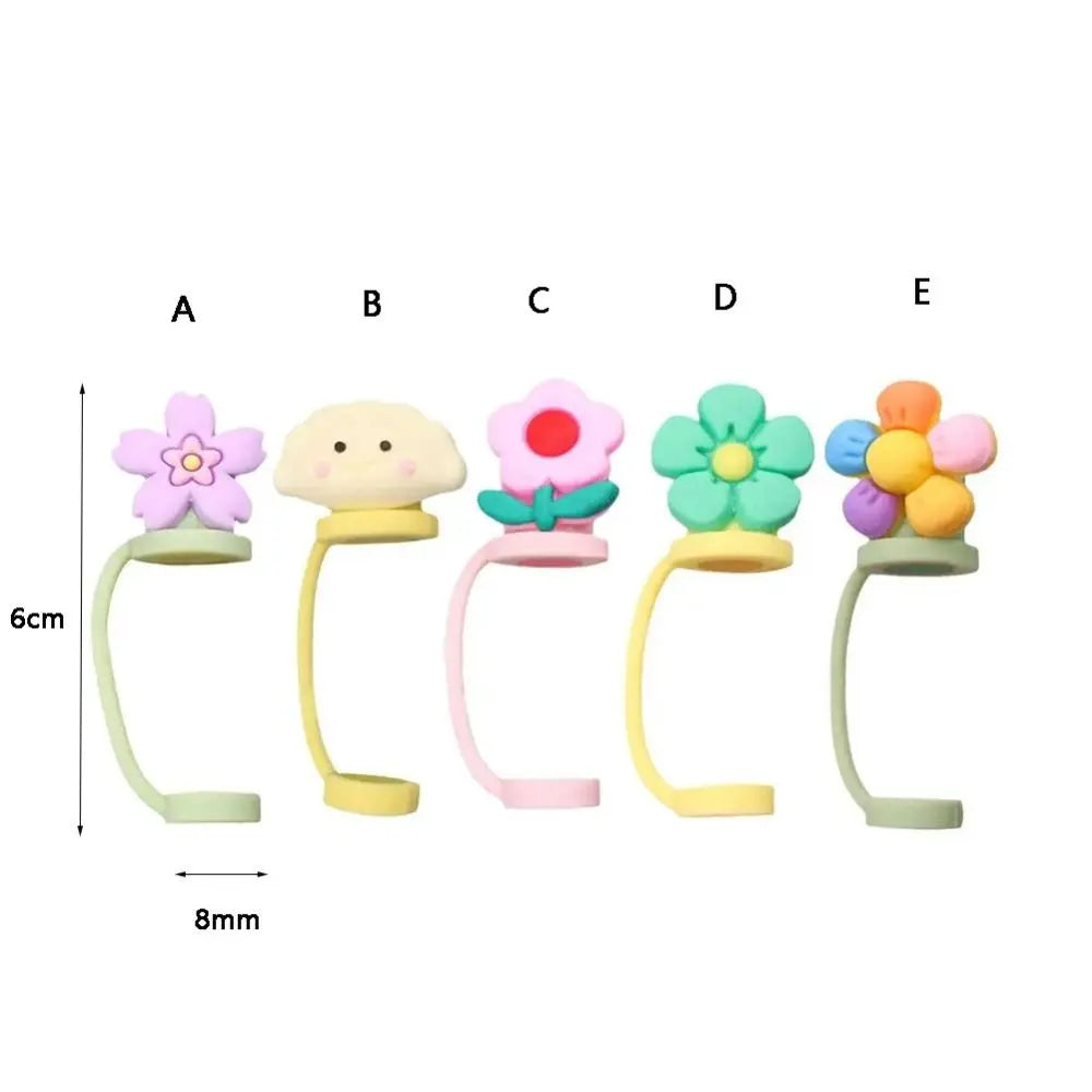 1 PCS & 2 PCS Cartoon Silicone Straw Covers