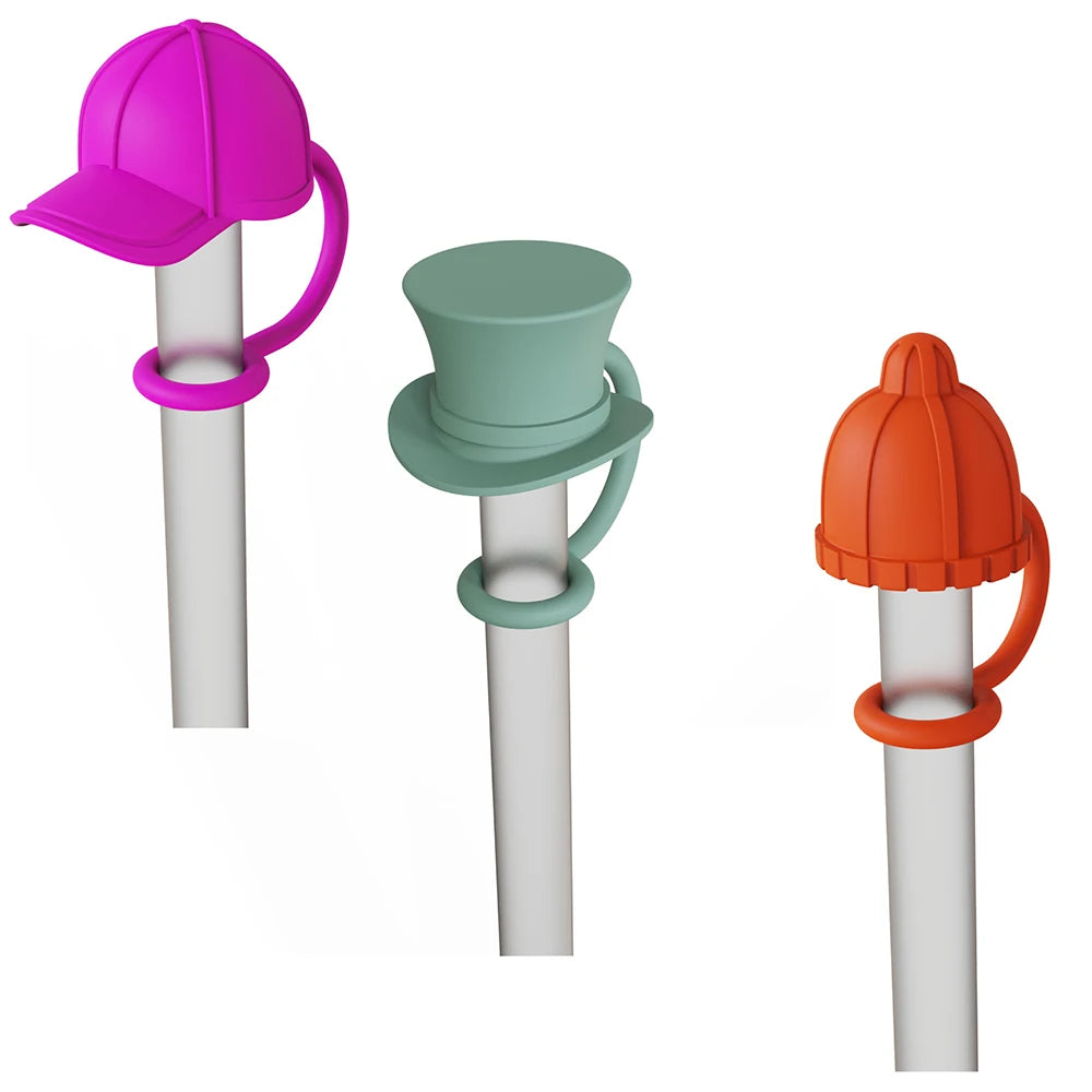 1 PCS Cute Hat & Ball Cap Straw Covers For Tumblers