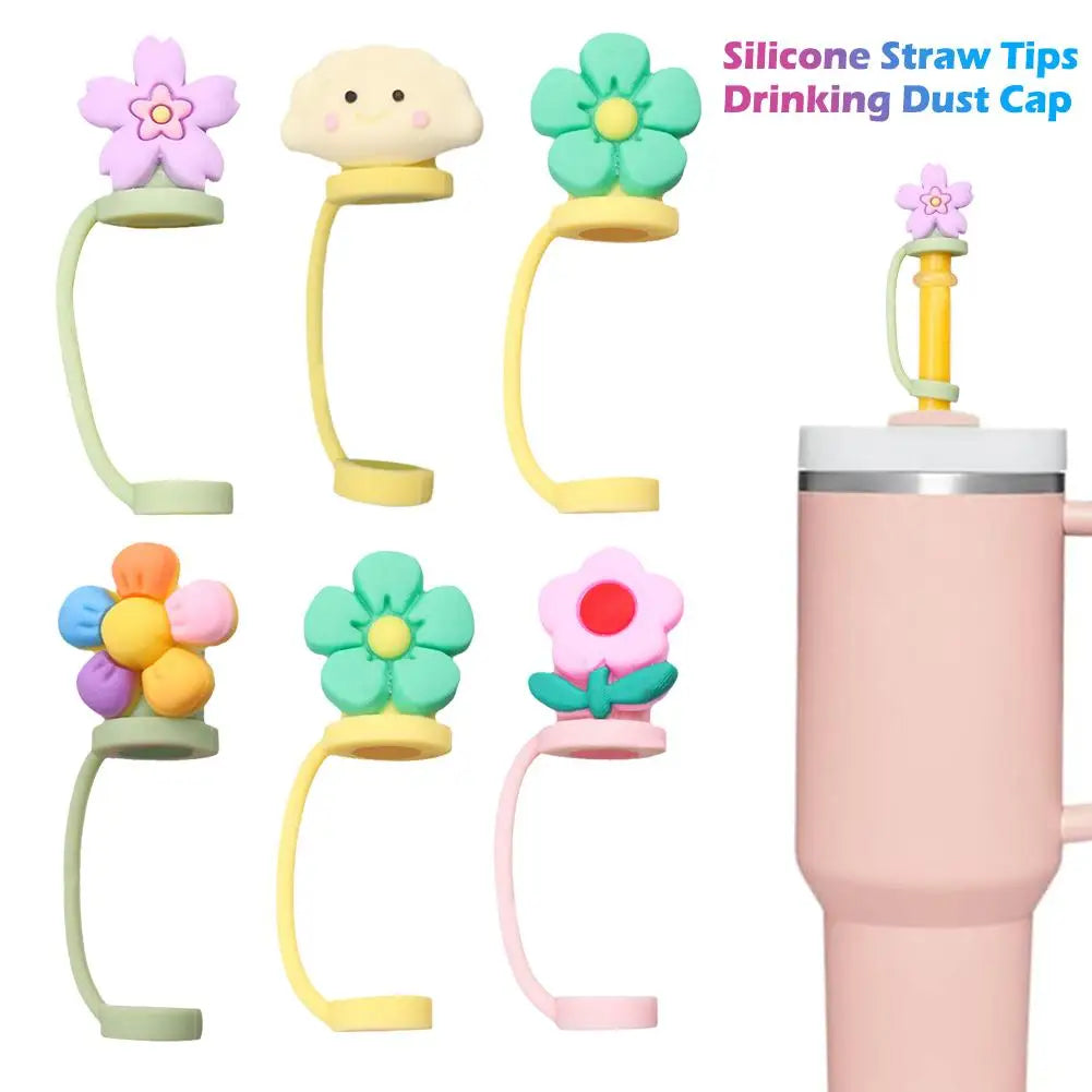 Flower Silicone Straw Covers For Stanley Cup