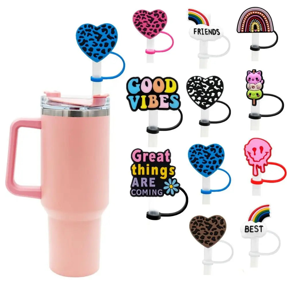 1 PCS & 2 PCS Cartoon Silicone Straw Covers