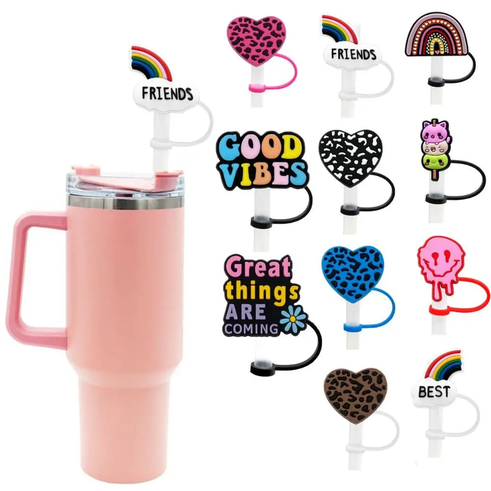 1 PCS & 2 PCS Cartoon Silicone Straw Covers