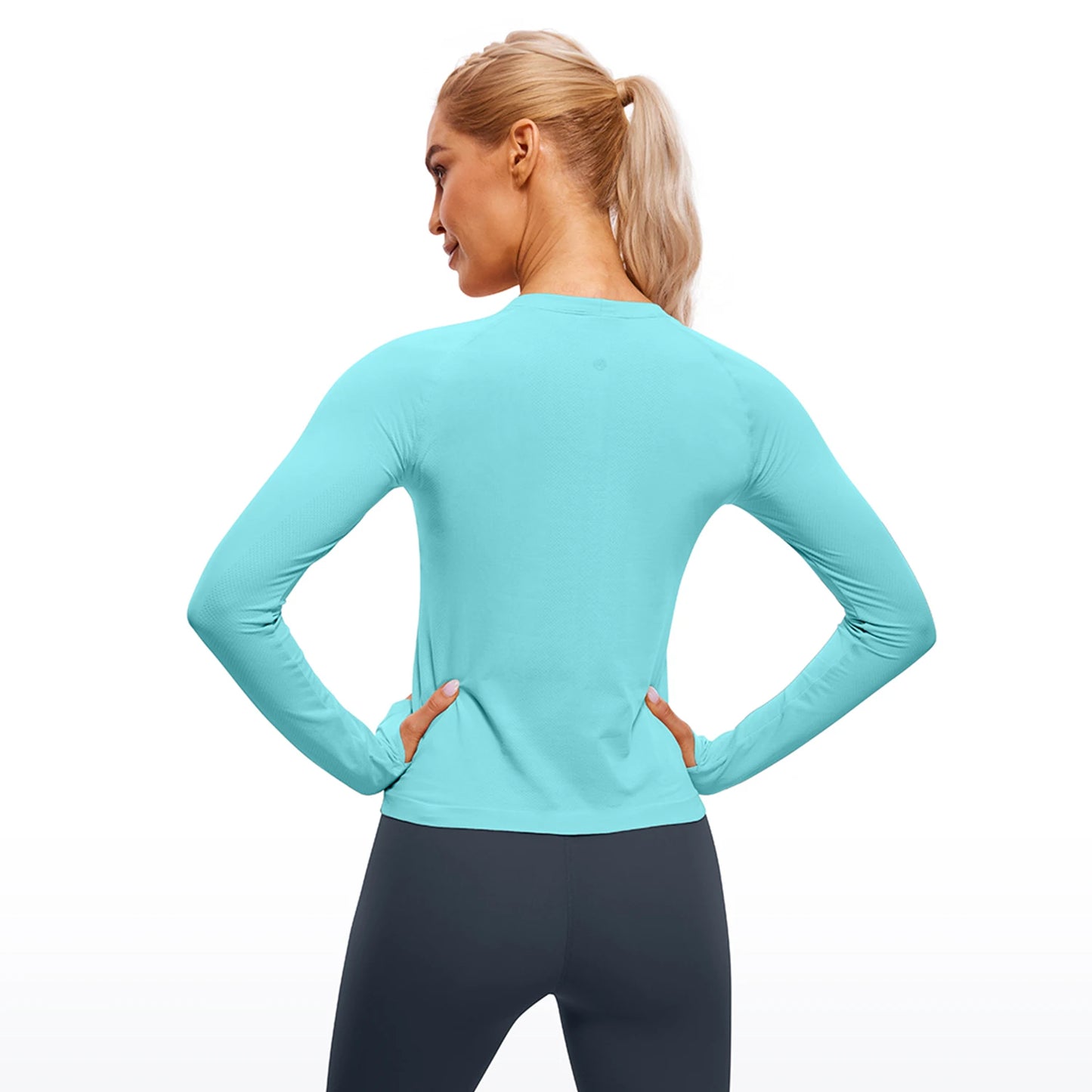 Winter Seamless Ribbed Workout Long Sleeve Shirt