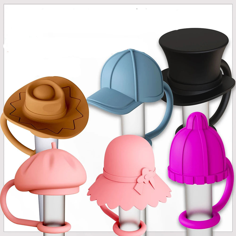 1 PCS Cute Hat & Ball Cap Straw Covers For Tumblers