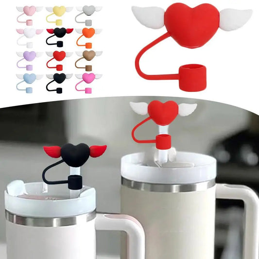 Love Wings Straw Covers Cap Toppers For Stanley 30/40 Oz Tumbler Cups Reusable Silicone Cute Straw Tips Lids Protectors